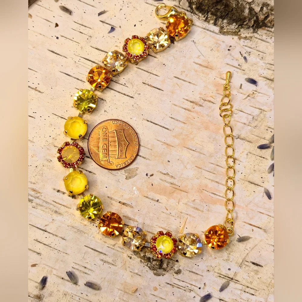 Elegant Gold and Yellow Crystal Bracelet
